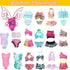 60pcs Doll Clothes and Accessories Fashion Dress Wedding Gowns, Daily Tops Pants Outfits Jumpsuit Swimsuits Bikini, 10 Mini Dresses Skirts, Shoes ...