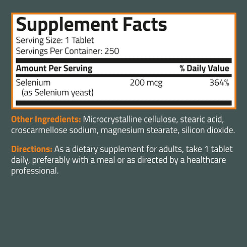 Bronson Selenium 200 mcg Immune & Antioxidant Support Essential Mineral, 250 Vegetarian Tablets...