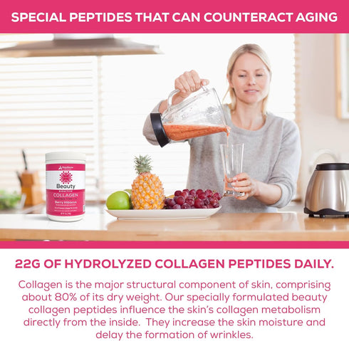 Beauty Collagen Peptides, Berry Hibiscus, 12 Oz...