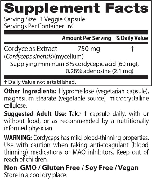 Doctor's Best Ultra Cordyceps Non-GMO, Vegan, Gluten Free, Soy Free, 60 Veggie Caps...
