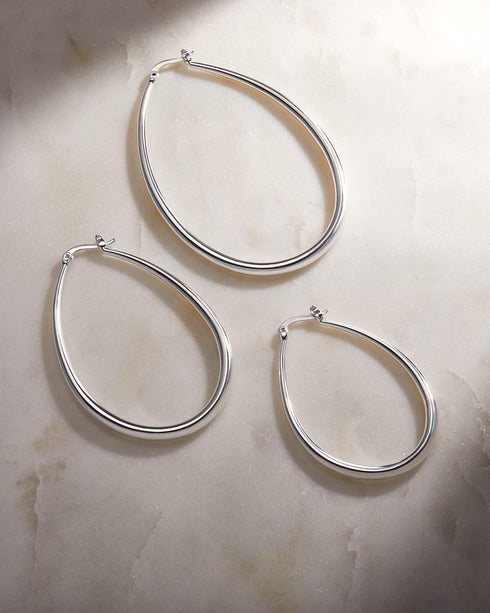 MILLA Oval Hoop Earrings - 14K Gold Plated, Rose Gold Plated and Sterling Silver Plated Hoop Earrings for Women - Hypoallergenic & Lightweight...