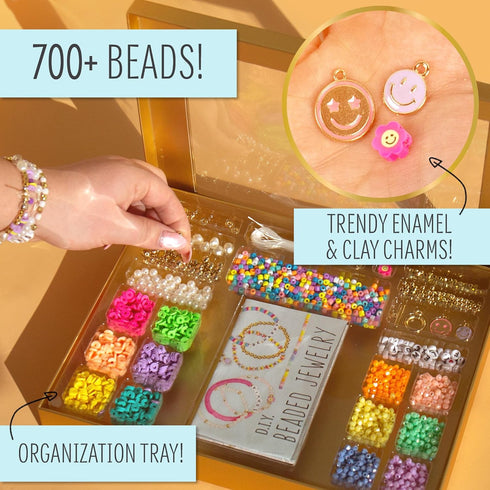 STMT DIY Beaded Jewelry, Makes 15 Premium Jewelry Pieces, Quality Bracelet Making Kit, Features Letter Beads for Bracelets, Enameled Bracelet Char...