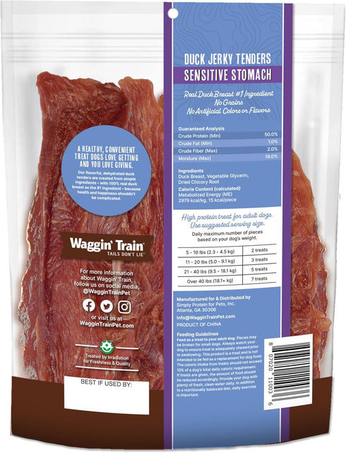 Waggin' Train Duck Jerky Tenders for Sensitive Stomach for Dogs - 12 oz Pouch - Grain Free, High Protein Dog Treat...