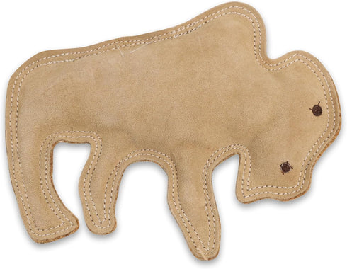 SPOT Dura-Fused Leather Buffalo - Dog Toy with Squeaker, Made With Real Leather and Jute Fabric, Interactive Toy for Aggressive Chewers, Durable S...