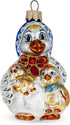 Mother Goose with Ducklings Glass Christmas Ornament...