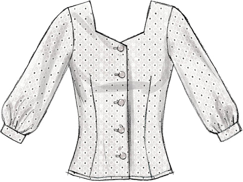 McCall Pattern Women's Gathered Cuff Blouse, Sizes 6-14 Sewing Pattern...