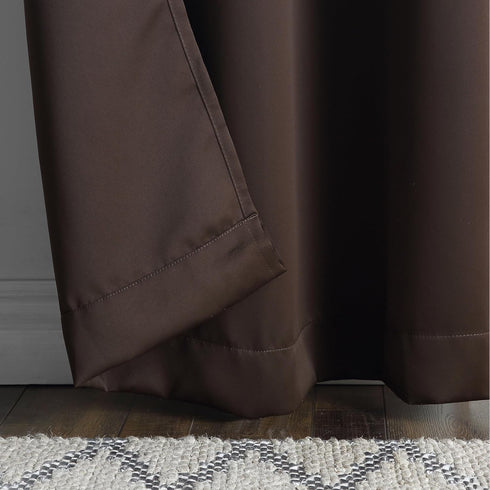 Sun Zero Soho Blackout Energy Efficient Grommet Curtain Single Panel, 54" x 95", Chocolate Brown...