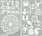 Aleks Melnyk No.29 Metal Journal Stencil, Zodiac Circle Symbols, Stainless Steel Stencil 2 PCS, Template for Wood Burning, Pyrography, Engraving, ...