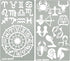 Aleks Melnyk No.29 Metal Journal Stencil, Zodiac Circle Symbols, Stainless Steel Stencil 2 PCS, Template for Wood Burning, Pyrography, Engraving, ...