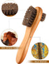 4 Pieces Horsehair Shine Shoes Brush kit Polish Dauber Applicators (D)...