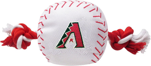 MLB ARIZONA DIAMONDBACKS Baseball Rope Toy for DOGS & CATS. Tough nylon, Sporty Baseball Design, Heavy-duty ropes with Inner SQUEAKER...