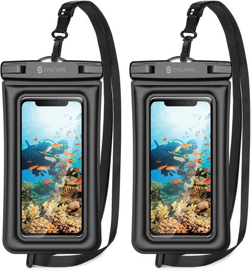 Syncwire Waterproof Phone Pouch, 2 Pack IPX8 Universal Waterproof Case Underwater Dry Bag Compatible with iPhone 13 12 Pro Max SE2 11 Pro XR X 8 7...