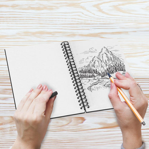 Artist’s Sketchbook Hardcover – 200GSM Very Thick Paper – Spiral Sketch Book for Drawing and Mixed Media – Sketch Pad, Art Book - 5.8 x 8.5, 40 Sh...