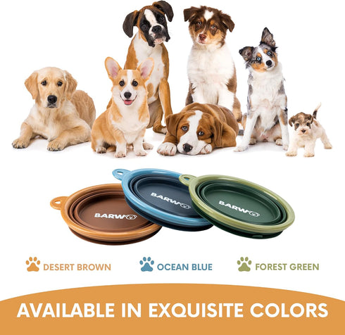 Collapsible Dog Bowl with Non Skid Suction Base -100% Pure Silicone Foldable Water Bowl, Portable Dog Bowl for Travel, Hiking & Camping 350mL 1 Pi...