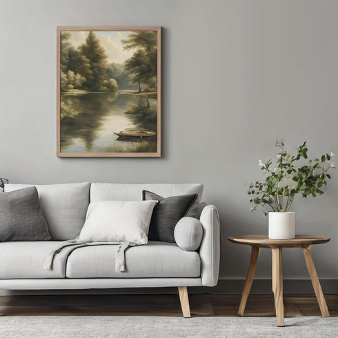 Posterizer 1 pcs- lake scene-nature-oil painting style 2-Landscape & Nature Art-Floral Botanical Art- Decor for Home & Office- unframed wall art...