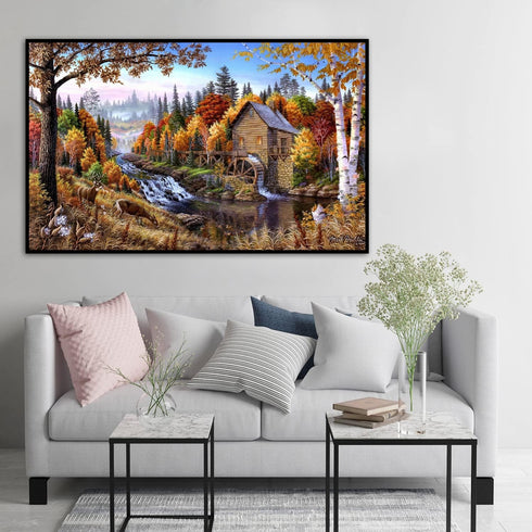 BOHADIY Diamond Painting Kits for Adults Rural Landscape Abstract 5D Diamond Art Kits for Adults, Large Size DIY Full Drill Paintings with Diamond...