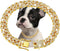 Gold Dog Chain Collar Diamond Cuban Link Dog Collar 13mm Wide Dog Necklace Metal Cat Chain Pet Crystal Collar Jewelry Accessories for Small Medium...