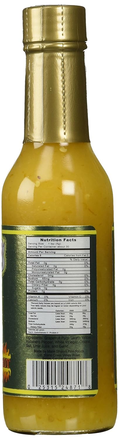 Marie Sharp's Grapefruit Pulp Habanero Hot Sauce 5oz...