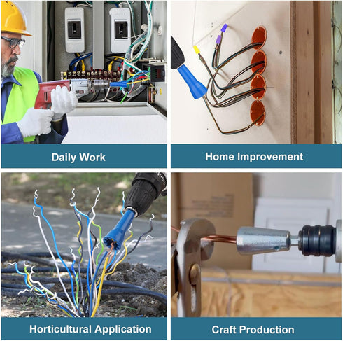 Wire Twister Tool for Drill, Wire Nut Twister, 3 Pack Drill Wire Twister Tool for Connector Wire Twisting Tool with 1/4" Chuck, Enhance Wiring Eff...