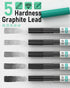Nicpro Blocky Gear 2mm Mechanical Pencils in Case, Metal Drafting Lead Holder with 6 Tubes 2mm Lead Refill (HB 2B 2H 4B 4H & Colors) Sharpeners, E...