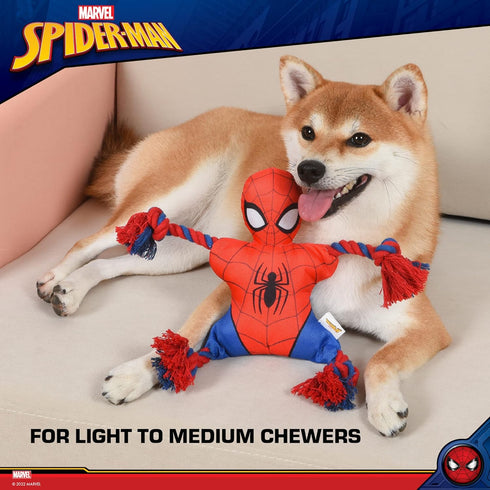 Marvel Comics for Pets Spiderman Rope Flyer Dog Toy | Superhero Spiderman Toy for Dogs, Flyer Toy Dog Rope Toy for Toss and Tug | Marvel Dog Toy O...