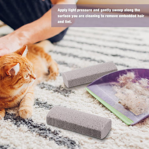 2 Pieces Pet Hair Remover for Cat Hair Removal Pumice Stone Tool Carpet Dog Fur Removal Tool for Car Couch Furniture Bedding Easy to Clean (5.3 In...