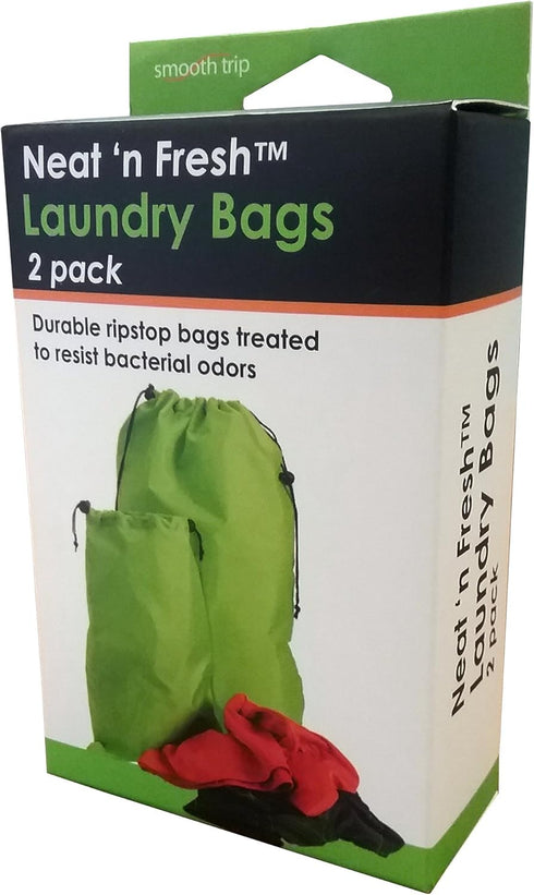 Smooth Trip Travel Laundry Bags with Odor-Blocking Barrier for Wet and Dirty Clothes - Set of 2 Foldable Compact Bags Fit in Luggage and Packs for...