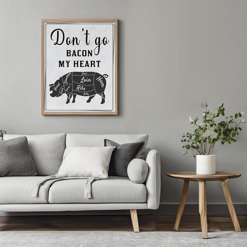 Posterizer 1 pcs-Kitchen Print-Funny Quotes-don't go bacon my heart-Kitchen & Bar Art-Comedy Art-Art Poster Print for Home, Office, Store, Bar- un...