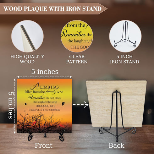 Sympathy Desk Decor, A Limb Has Fallen From Family Tree Sign With Iron Stand, Loss of Loved One Remembrance Gifts, In Memory of Loved One Bereavem...