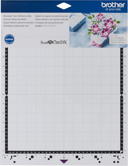 Brother ScanNCut DX Mat CADXMATSTD12, 12" x 12" Standard Tack Adhesive for Cardstock, Vinyl, Foam and More, Replacement Accessory...