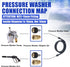 Tool Daily Pressure Washer Adapter Set, Quick Connect Kit, Metric M22 15mm Female to M22 Male Fitting, 5000 PSI, 4 Pcs...