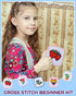 Pllieay 5PCS Cross Stitch Kits for Beginners for Kids 7-13, Includes 5 Project Patterned and 5pcs Square Embroidery Hoops, 11 Skeins, Needle Point...