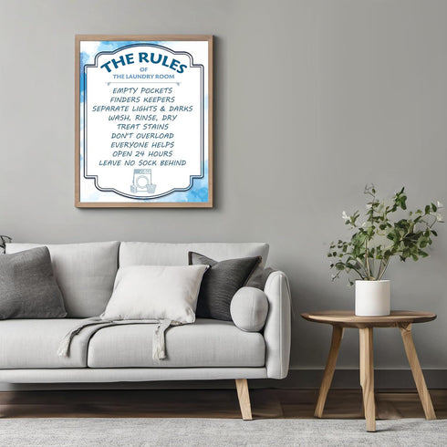 Posterizer 1 pcs-Rules of the Laundry Room-Wall Art for Laundry Rooms- Gift for Men Women Entrepreneur Teens- unframed wall art...