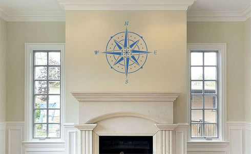 Compass Stencil, 14 x 14 inch (XL) - Ocean Nautical Seashore Wall Stencils for Painting Template...