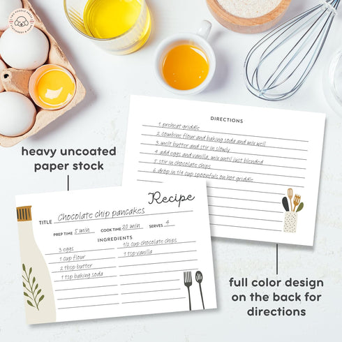 40 Recipe Cards for Recipe Box Boho Kitchen Recipe Cards in 3 Designs, Recipe Cards for Weddings or Bridal Showers, New Homeowner Gift...