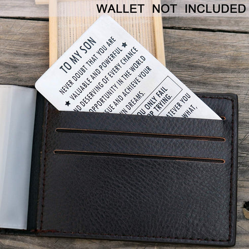 Inspirational Engraved Wallet Inserts to My Son from Mom, Gifts for Son with Motivational Quote, Wallet Insert Cards for Graduation Birthday Gift ...
