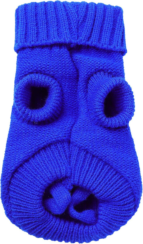 uxcell Small Dog Sweater Thick Twisted Knit Pullover Turtleneck Pet Dog Clothes Apparel, Soft Winter Warm Dog Sweater for Small Medium Puppy Dogs ...