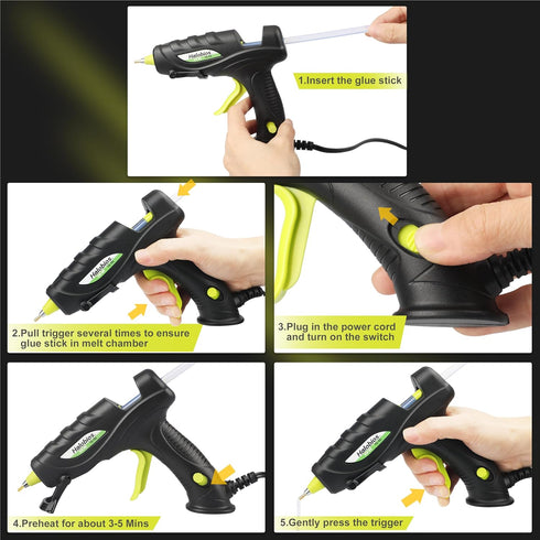 Glue Gun, 20W Hot Glue Gun with 20 Glue Sticks Glue Gun for Crafts, Glue Gun and Sticks Set for School Office DIY Arts Quick Home Repairs...