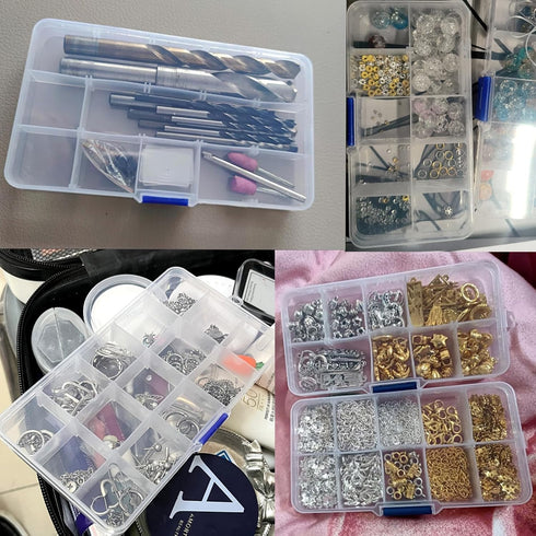 8 Grids Plastic Storage Box with Removable Divider Case for Electronics Jewelry Sewing Tool Gadgets...