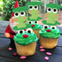 Green Glitter Frog Cupcake Toppers,Princess Frog Food Picks, Rainforest Party Decorations,Frog Birthday Baby Shower Cake Decor,Set of 24...