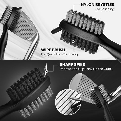 Golf Club Cleaning Kit - Includes a Groove Cleaner Tool with Golf Club Cleaner Brush, Towel and Golf Club Cleaner Spray....