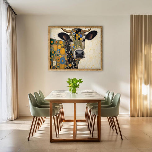 Posterizer 1 pcs- beautiful cow in mosaic style-Art for Animal Lovers-Abstract & Modern Art- Living Room Bedroom Decor- unframed wall art...
