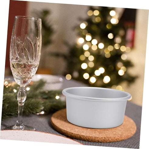 PRETYZOOM 3pcs 5 Nonstick Toaster Oven Pan Bread Tin Steaming Pan Anodized Aluminum Cake Pan Pudding Round Baking Cake Pan Layer Cake Pan Baking P...