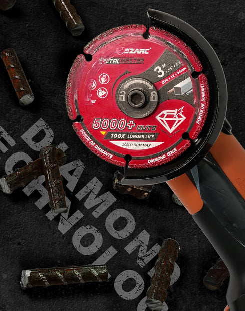 EZARC Diamond Cutting Wheel 3 x 3/8 Inch for Metal, Cut Off Wheel with 5000+ Cuts on Rebar, Steel, Iron and INOX...