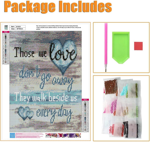 UPINS DIY 5D Love Diamond Art Painting Kit for Adults, Love Theme Round Full Drill Craft Diamond Dots Painting Canvas Supply for Home Wall Decor, ...