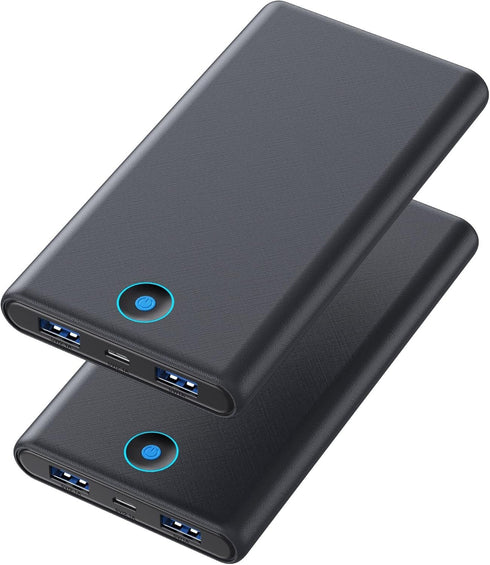 Portable Charger, 2-Pack 20000mAh Power Bank Ultra Slim Fast Charging External Battery Pack with Dual USB Outputs Compatible with iPhone 13/12 Pro...