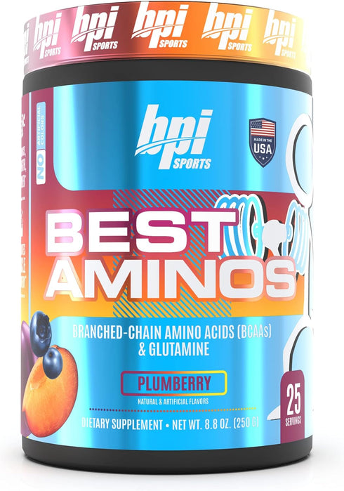 BPI Sports BCAA Powder - Best Aminos, Post Workout Recovery Drink with Glutamine, Branched Chain BCAAs Amino Acids, Hydration & Recovery, 25 Servi...