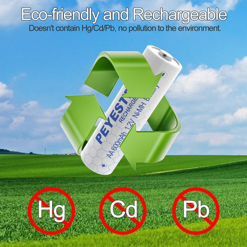 1.2V Ni-Mh AA Rechargeable Battery 600 mAh Double A Battery for Outdoor Garden Lights Solar Light Pathway Lights 8 Packs...