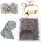 SPOKKI 4 Pcs Newborn Photography Props Outfits- Baby Long Ripple Wrap and Toddler Swaddle Blankets Photography Mat with Cute Headbands for Infant ...
