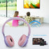 Riwbox WT-7S Kids Bluetooth Headphones Light Up, Foldable Stero Wireless Headset with Microphone and Volume Control for PC/Tablet/TV/Travel (Purpl...